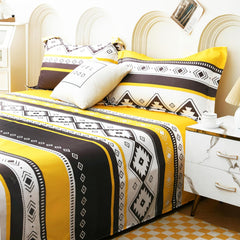 1 Double Bedsheet For Queen Size With 2 Pillow Covers - 88 X 100 Inches, Yellow & Black | Perfect For Festive Gifting | Soft & Durable For Everyday Use & Bedroom - All Season Comfort