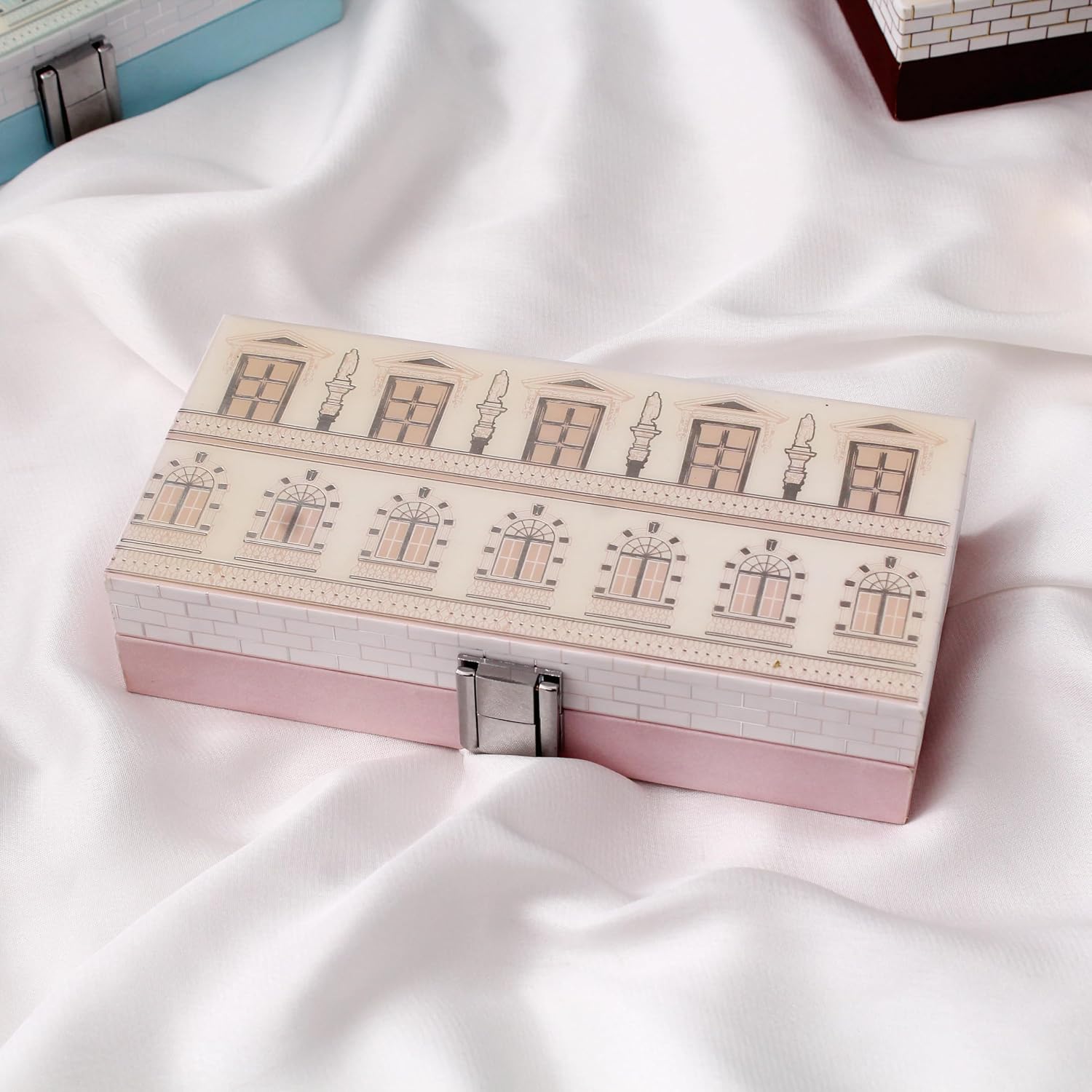 Roman Wooden Printed Cash Box Versatile For Shagun, Gifting, Gaddi, & Jewellery, Perfect For Shagun Envelopes, Wedding Gifts, Colour - Pink, Special Feature - Portable