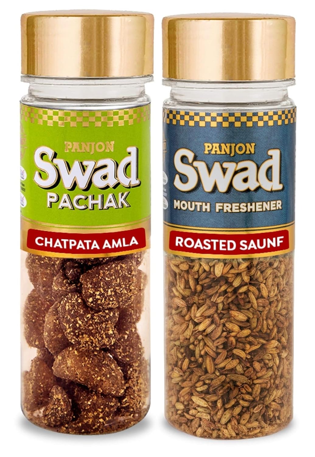 Panjon Swad Chatapta Amla & Roasted Saunf Mouth Fresheners 350gm, (175gm *2 Bottles)