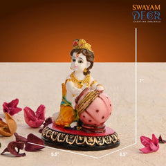 Marble Bal Gopal Murti | Lord Krishna Idol, Kanha Ji, Polyresin Marble, Statue, Traditional Style, Easy Maintenance, Baby Krishna, Perfect Home Decor, Krishna Idol Of 1