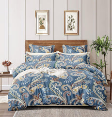 1 Single Glace Cotton Flat Bedsheet With 1 Pillow Cover & Single Comforter - 60 X 90 Inches, Multicolor | Soft & Durable For Everyday Use - All Season Comfort