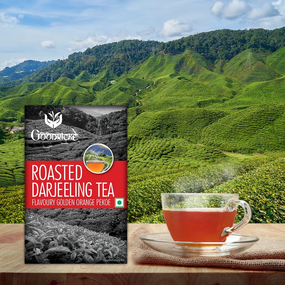Goodricke Roasted Darjeeling Tea 100gm, 3.5 Ounce - Flavoury Golden Orange Pekoe | Premium Black Loose Leaves Tea With Rich Taste & Flavor - 100% Pure & Original Long Leaf Chai | Low Caffeine