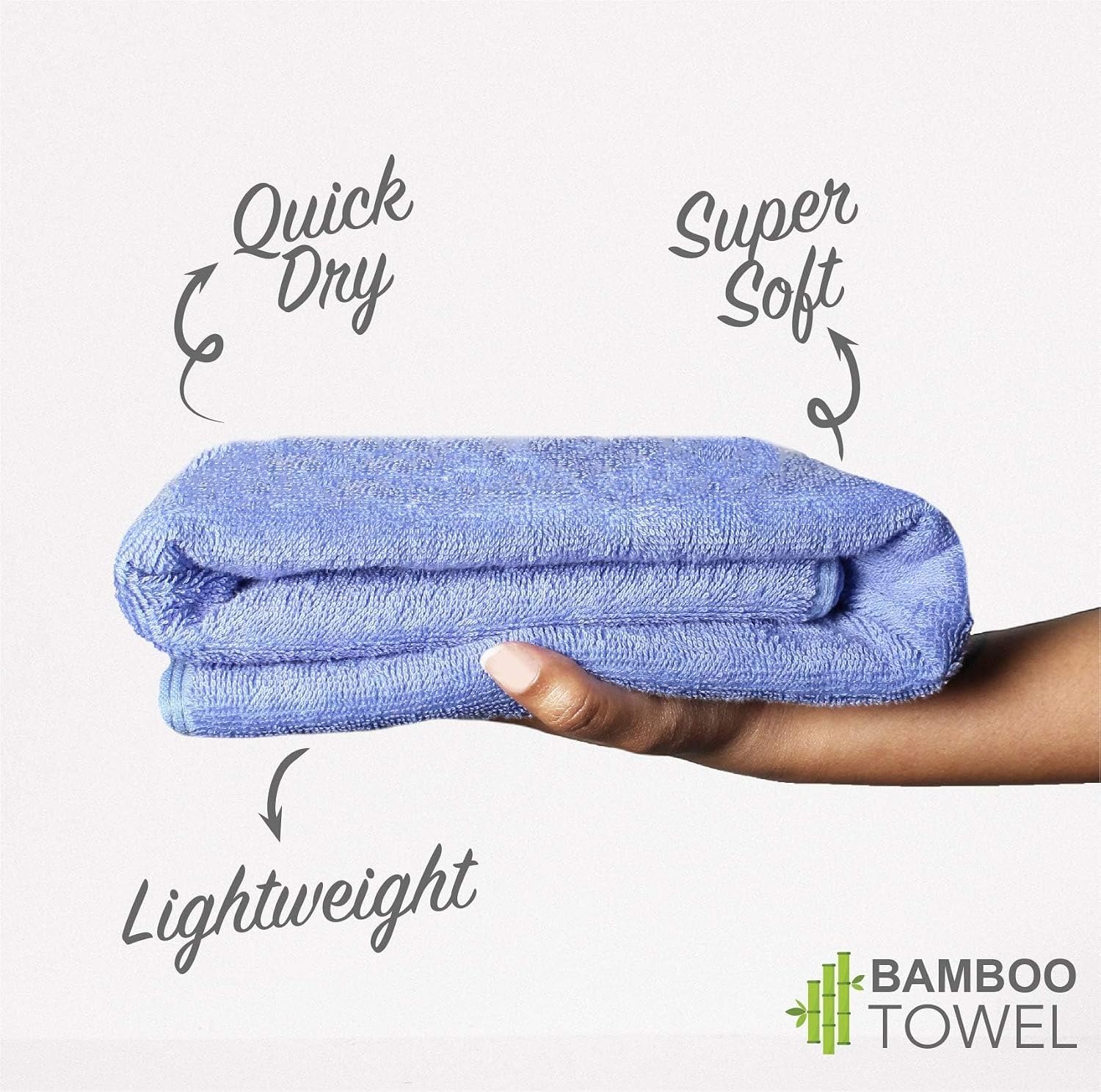 Heelium Bamboo Bath Towel 4x Softer & Quick Drying 400 Gsm (Iris)