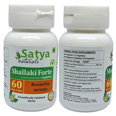 Satya Naturals Boswellia Serrata Shallaki Extract Capsules, Highest Potency, 100% Herbal Product | 500mg 60 Veg Capsules 100gm 0.2lbs Each Pack Of 2