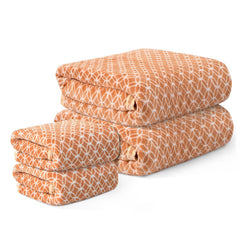Heart Home Microfiber Bath & Face Towels 1500 Gsm | Quick Absorbent Hand Towels For Wash Basin Bathroom & Kitchen Circle (Golden) - Pack Of 4