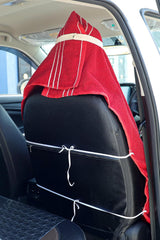 Roman Home Solid Large Luxury All Car Seats & All Office Chair Towel With Tie Knot & Elistick 450 Gsm - (Red)