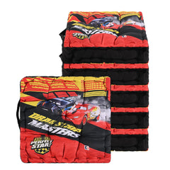 Cotton Chair Cushions Pillow For Sitting, Back Rest, Disney Car - Red & Black | Chair Pad For Office Work & Posture Support | Lightweight & Portable, Durable & Long Lasting - Pack Of 6