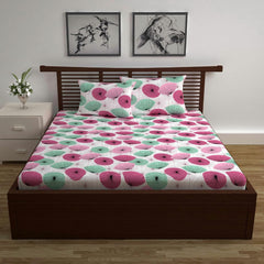 100% Pure Cotton Double Bedsheet For Queen With 2 Pillow Covers - 87 X 100 Inches, Multicolor | Soft & Durable For Everyday Use & Bedroom - All Season Comfort