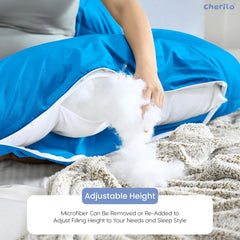 Full Body G Shape Pregnancy Pillow, For Pregnant Women & Nursing Mom, Sky Blue | Single Pillow For Multipurpose Use During Maternity | Premium Velvet Outer Cover With Zip, Adjustable