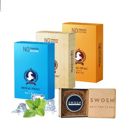 Royal Swag Ayurvedic Herbal Nicotine Free Cigarettes 100% Tobacco-Free 100% Nicotine-Free Clove, Frutta, Mint Flavoured | Smoking Cessation Pack Of 30 With 15g Lip Balm