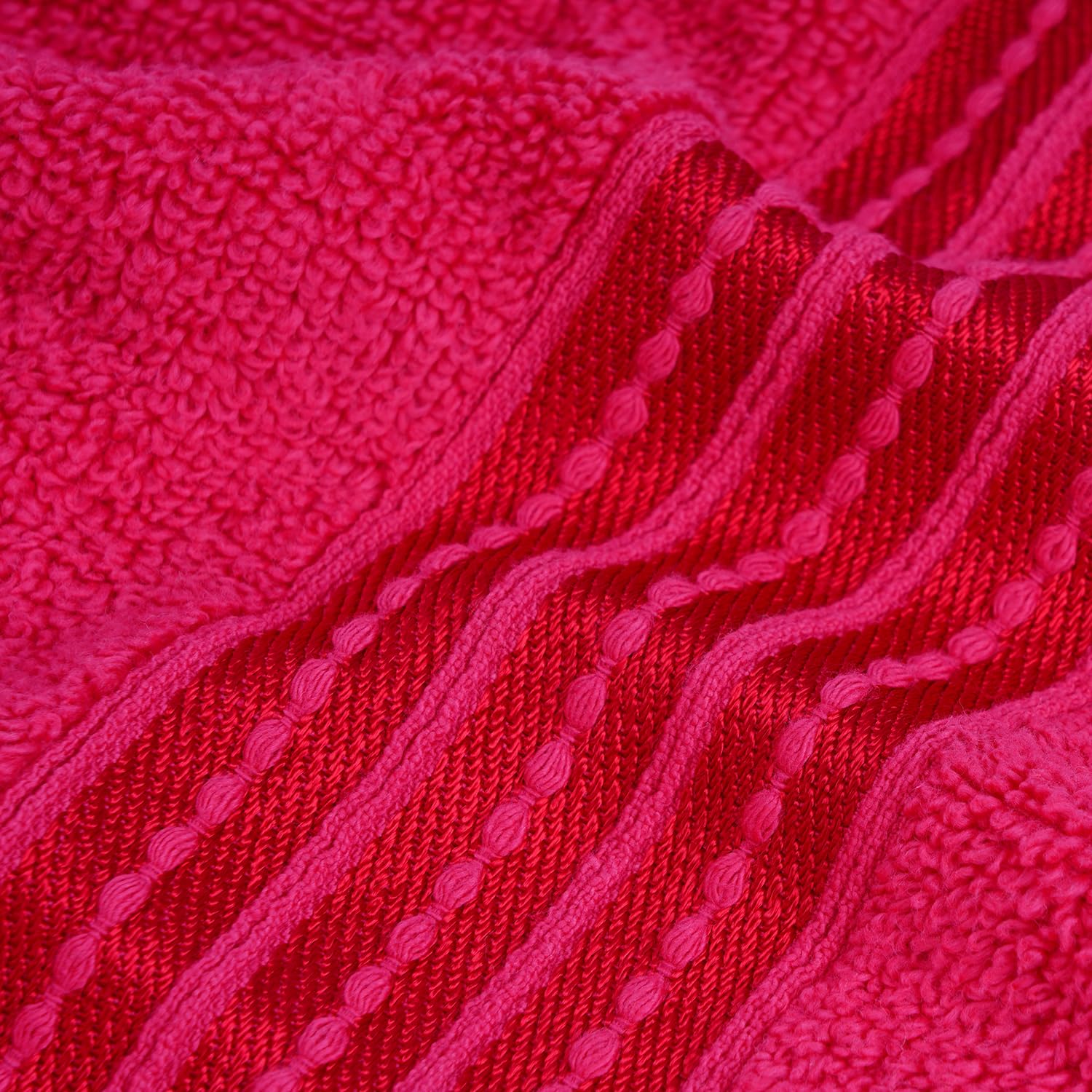 Micro Cotton Remy Basel Luxury Terry Cotton Bath Towel 550 Gsm | Super Comfortable 100% Long Staple Cotton Bath Towel (Cherry)