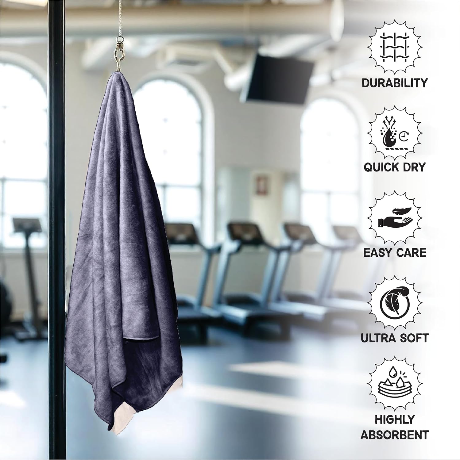 Housse Premium Microfiber Bath Towel 550 Gsm | Extra Large Quick Dry Towels Super Soft Plush | Ultra Absorbent For Home, Swimming, Sports, Travel (Charcoal Grey)