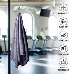 Housse Premium Microfiber Bath Towel 550 Gsm | Extra Large Quick Dry Towels Super Soft Plush | Ultra Absorbent For Home, Swimming, Sports, Travel (Charcoal Grey)