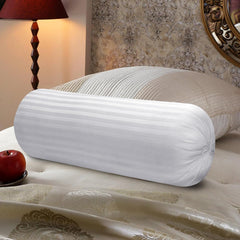Microfiber Round Bolster Bed, Sofa, Diwan Pillow, Big Round Pillow, Size - 14x30 Inch | White, Light, Soft & Fluffy For Neck & Back Support, Neck Support, Adjustable, Washable - Set Of 2