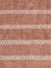 Homefresh Decorative Cotton Bath Towel 500 Gsm | Geometric Pattern Brown & White (Ginger)