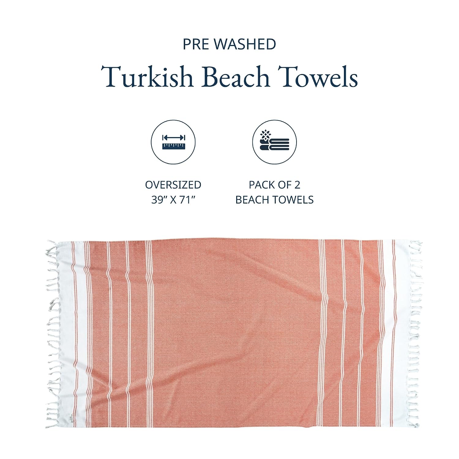 Lane Linen Turkish Beach Towel 810 Gsm | Essentials For Women Large Pool Towel, Absorbent & Quick Dry, Sand Free Beach Towel - Bird Of Paradise (2 Pack)