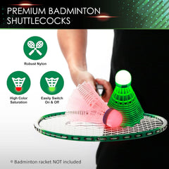 TGU (EOB332562022) Badminton Nylon Shuttlecocks , Lighting Glow In The Dark Night | Multicolour , Pack Of 4