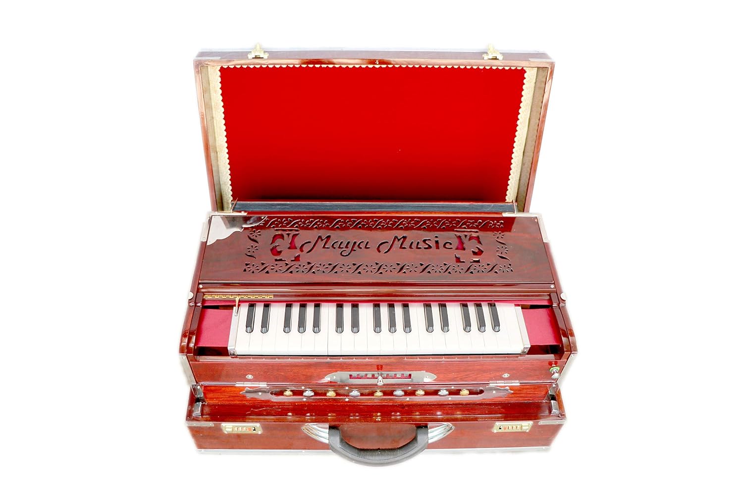 Musical Instrument Harmonium - 9 Scale Changer, 37 Italian Keys, 3 Set Of Reeds (Male, Male & Female), 3 3/4 Octave, Seven Folded Below | Handmade Instrument