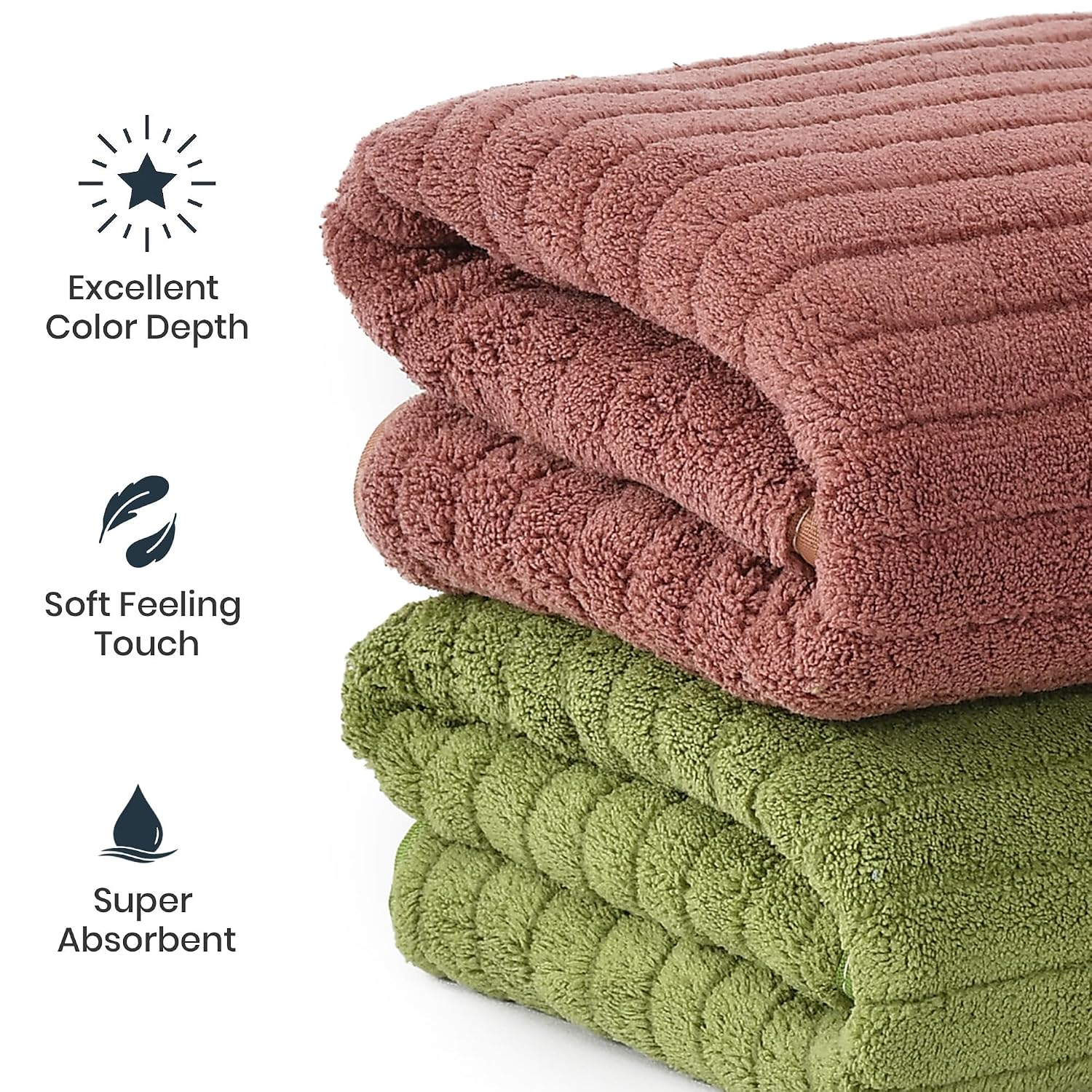 Urbanleaf Stripe Microfiber Hand Towels 170 Gsm | Gym & Workout Towels Pack Of 2 (Multicolor 4)
