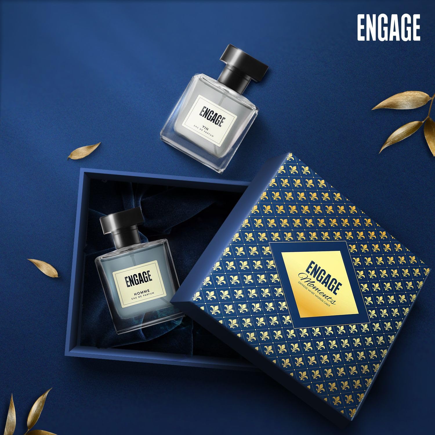 Engage Moments Luxury Homme & Yin Eau De Parfum Gift For Men 100ml Each 3.4 Fl.oz. | Long Lasting Fragrance |  Fresh & Woody Perfect For Gifting