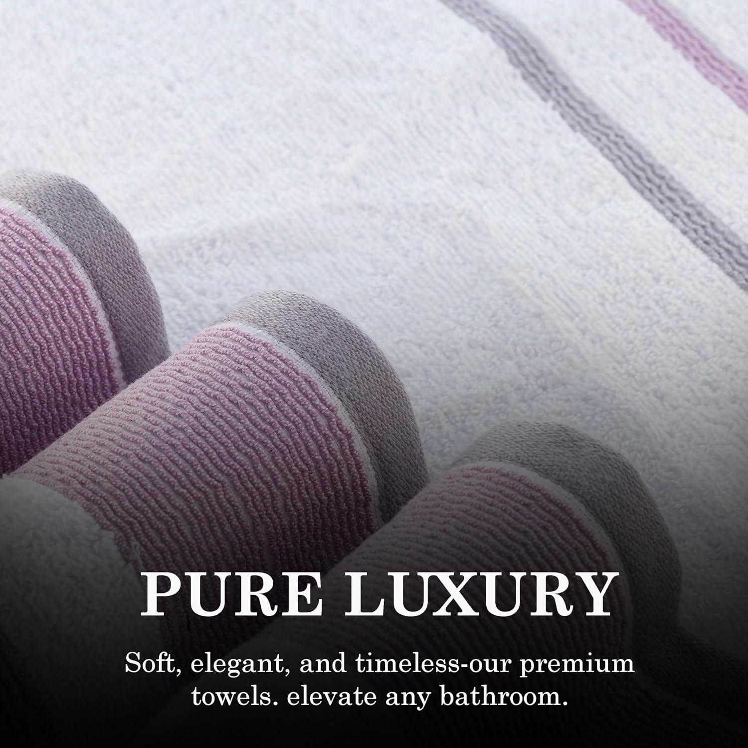 Casa Copenhagen Designed In Denmark White Bay Super Soft 2 Pieces 100% Cotton Large Bath Towel 525 Gsm - Lavender/Light Grey