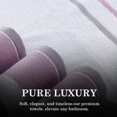 Casa Copenhagen Designed In Denmark White Bay Super Soft 2 Pieces 100% Cotton Large Bath Towel 525 Gsm - Lavender/Light Grey