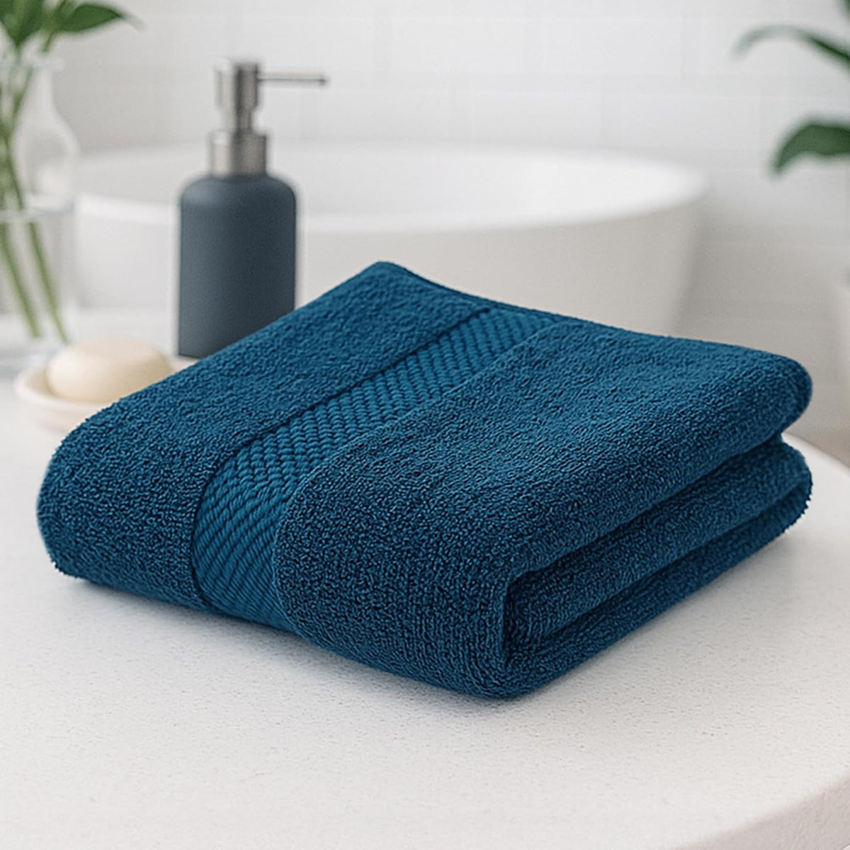 Earthy Fables Premium Bath Towel 600 Gsm | 100% Combed Cotton Ultra Soft, Quick Dry & Highly Absorbent For Home, Travel & Acne-Prone Skin (Dark Teal)