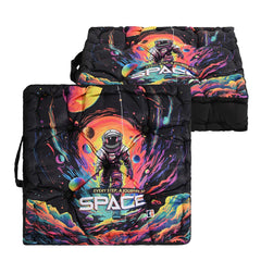 Cotton Chair Cushions Pillow For Sitting, For Back Rest, Journey To Space - Black | Chair Pad For Office Work & Posture Support | Furniture Cushion, Lightweight & Portable - Pack Of 2