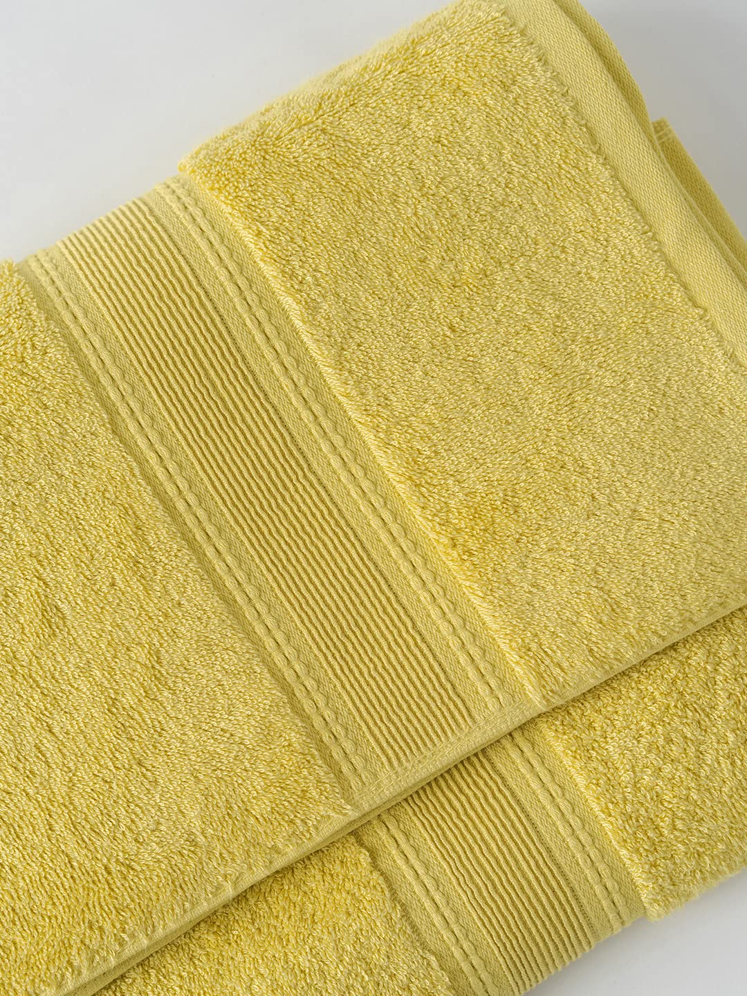 Ddecor Live Beautiful Ecofriendly Solid Cotton Bamboo Bath Towel 650 Gsm (Yellow)