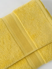 Ddecor Live Beautiful Ecofriendly Solid Cotton Bamboo Bath Towel 650 Gsm (Yellow)
