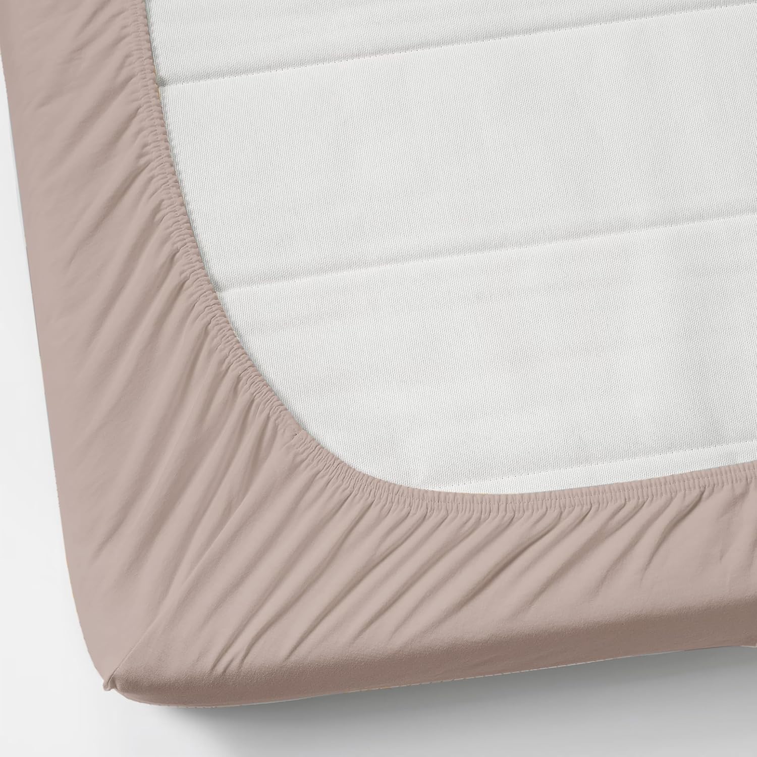 Plain Cotton King Size Elastic Fitted Bedsheet With 2 Pillow Covers - 72 X 78 X 8 Inches, Light Pink | Ideal For Home Bedrooms, Hotel Rooms, Guest Bedsheet