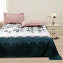 Bedsheets For Double Bed With 2 Pillow Cover - 92 X 98 Inches, White & Peach | Satin Finish Microfiber Queen Size Bedsheet | Skin Friendly & Breathable Fabric