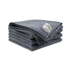 Softspun Microfiber Cloth 340 Gsm | Super Soft Absorbent Cleaning Towels Cleans & Polishes Everything In Your Home - Pack Of 4 (Grey)