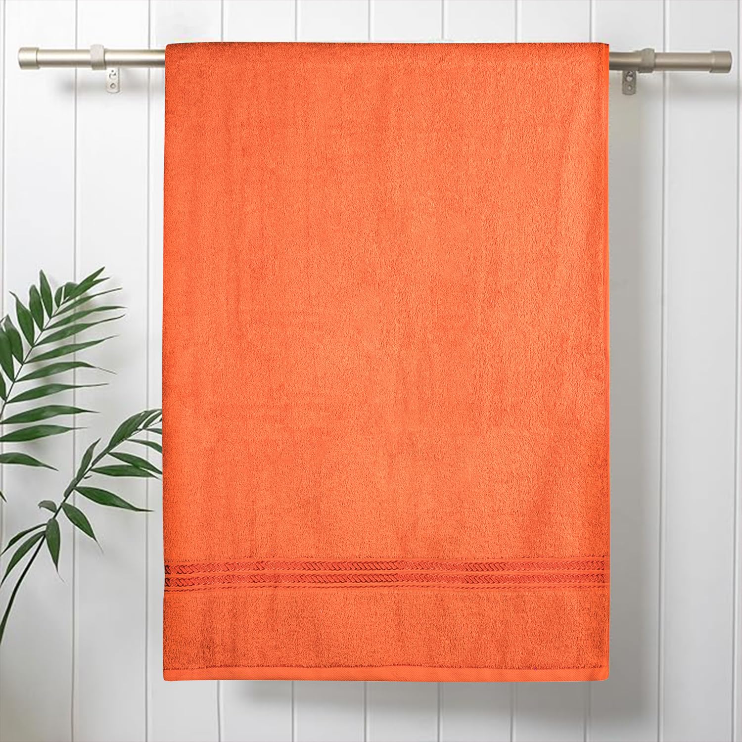 Comforic 100% Cotton Bath Towels 500 Gsm | Large Size Bath Towel For Men & Women Quick Dry, Super Soft & Absorbent Gym Towel, Travel Towel (Sunset Orange)