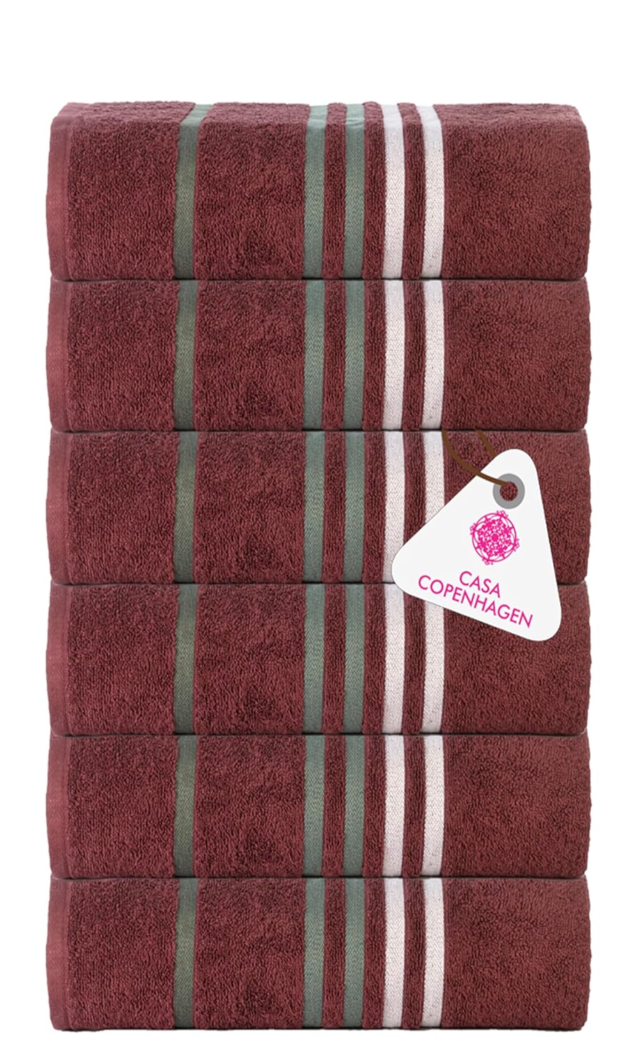 Casa Copenhagen Egyptian Cotton Ecstatic Hand Towel 740 Gsm (Burgundy)- 6 Pcs