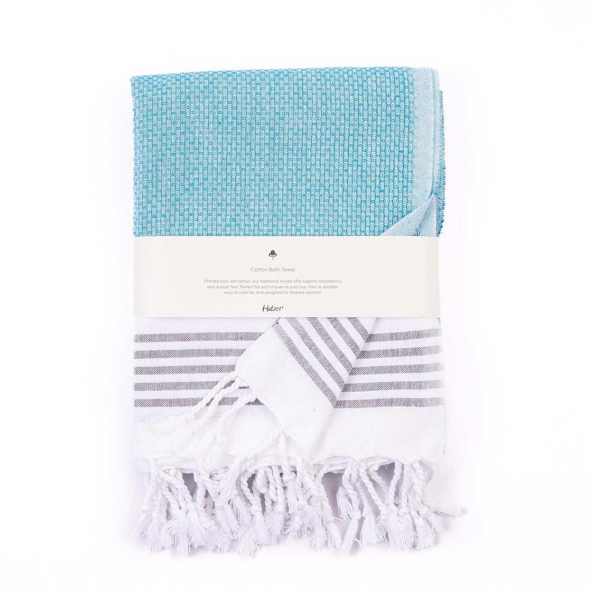 Haber Premium Light Weight 100% Cotton Bath Towel 250 Gsm | Unique Micro Waffle Texture For Active Feel, Quick Absorption & Faster Drying Towel (Harbour Blue)