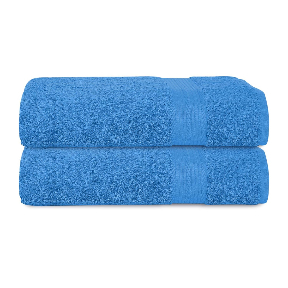 House Of Terry 100% Cotton Bath Towel 1000 Gsm | Quick Dry, Soft & Absorbent, Fade-Resistant, Skin-Friendly, For Men & Women Towel (Blue) - Pack Of 2