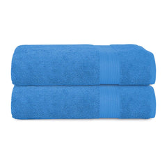 House Of Terry 100% Cotton Bath Towel 1000 Gsm | Quick Dry, Soft & Absorbent, Fade-Resistant, Skin-Friendly, For Men & Women Towel (Blue) - Pack Of 2