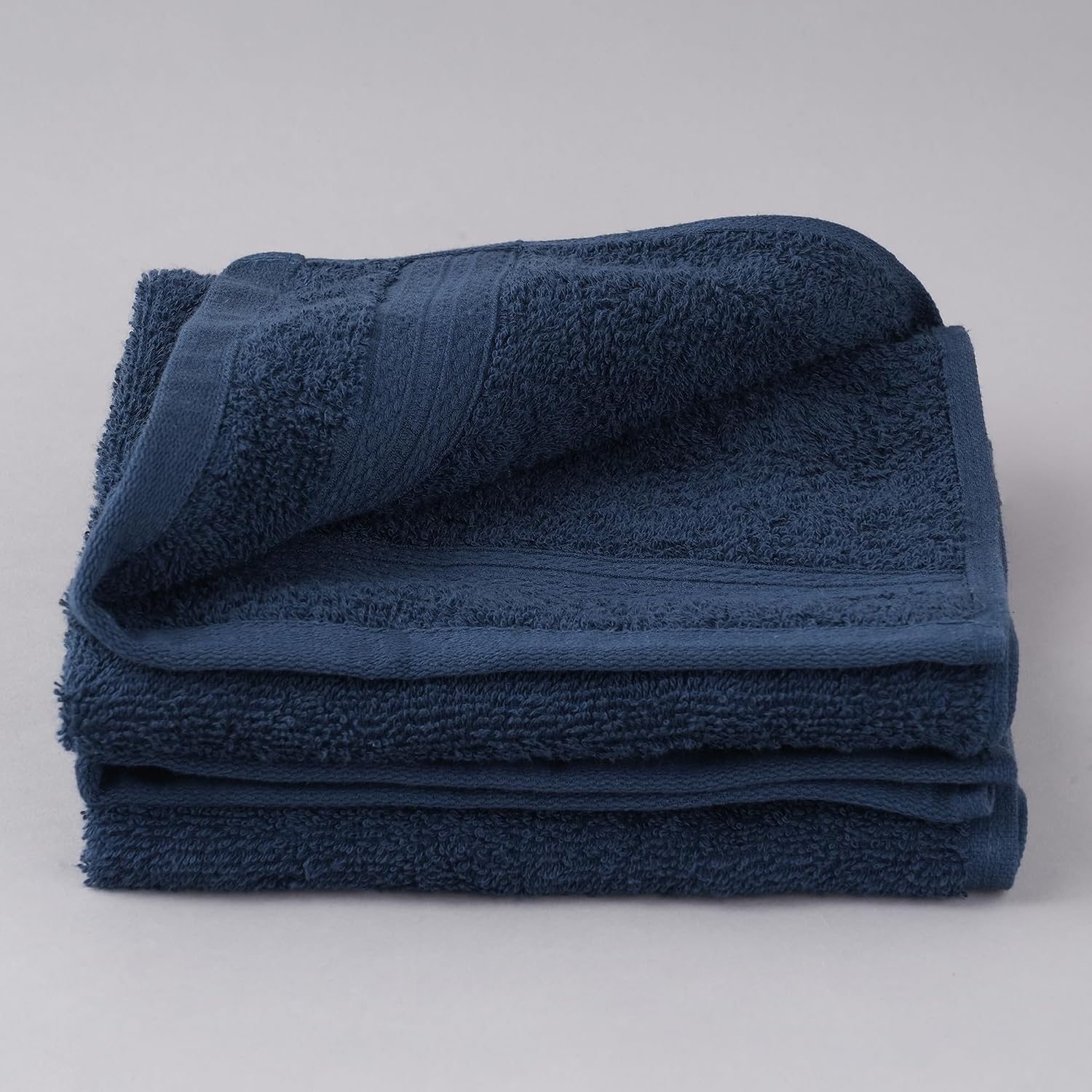 Welspun 100% Cotton Easy Care Hand Towel 400 Gsm | Quick Dry Ultra Soft Hand Towel (Blue) - Pack Of 2