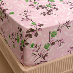 Luxurious Printed Flat Bedsheets With 1 Pillow Cover - 60 X 90 Inches, Lavender & Pink | Breathable & Wrinkle Free | Soft & Durable