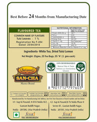 San-Cha Silver Needles Tulsi White Tea - 25gm, 0.8 Ounce, 25 Biodegradable Tea Bags | Supports Improved Immunity - Low Caffeine, Richest In Antioxidants