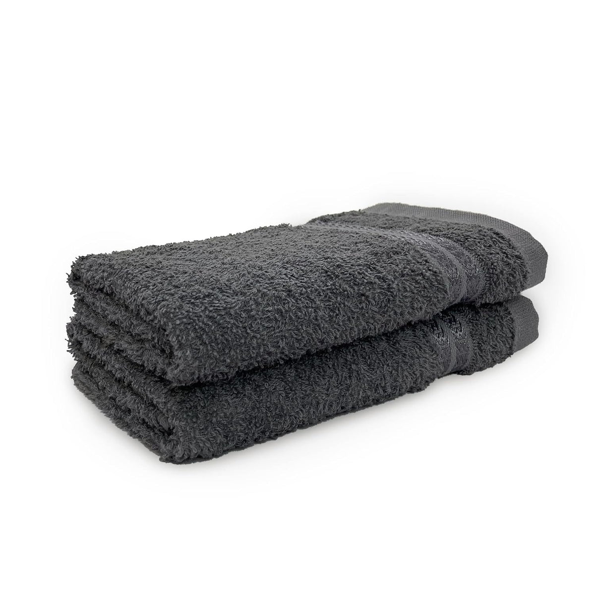 Welspun 100% Cotton Hand Towel 450 Gsm | Anti Bacterial Bright Colours High Absorbency -Gunmetal Grey (Pack Of 2)