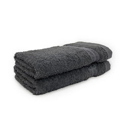 Welspun 100% Cotton Hand Towel 450 Gsm | Anti Bacterial Bright Colours High Absorbency -Gunmetal Grey (Pack Of 2)