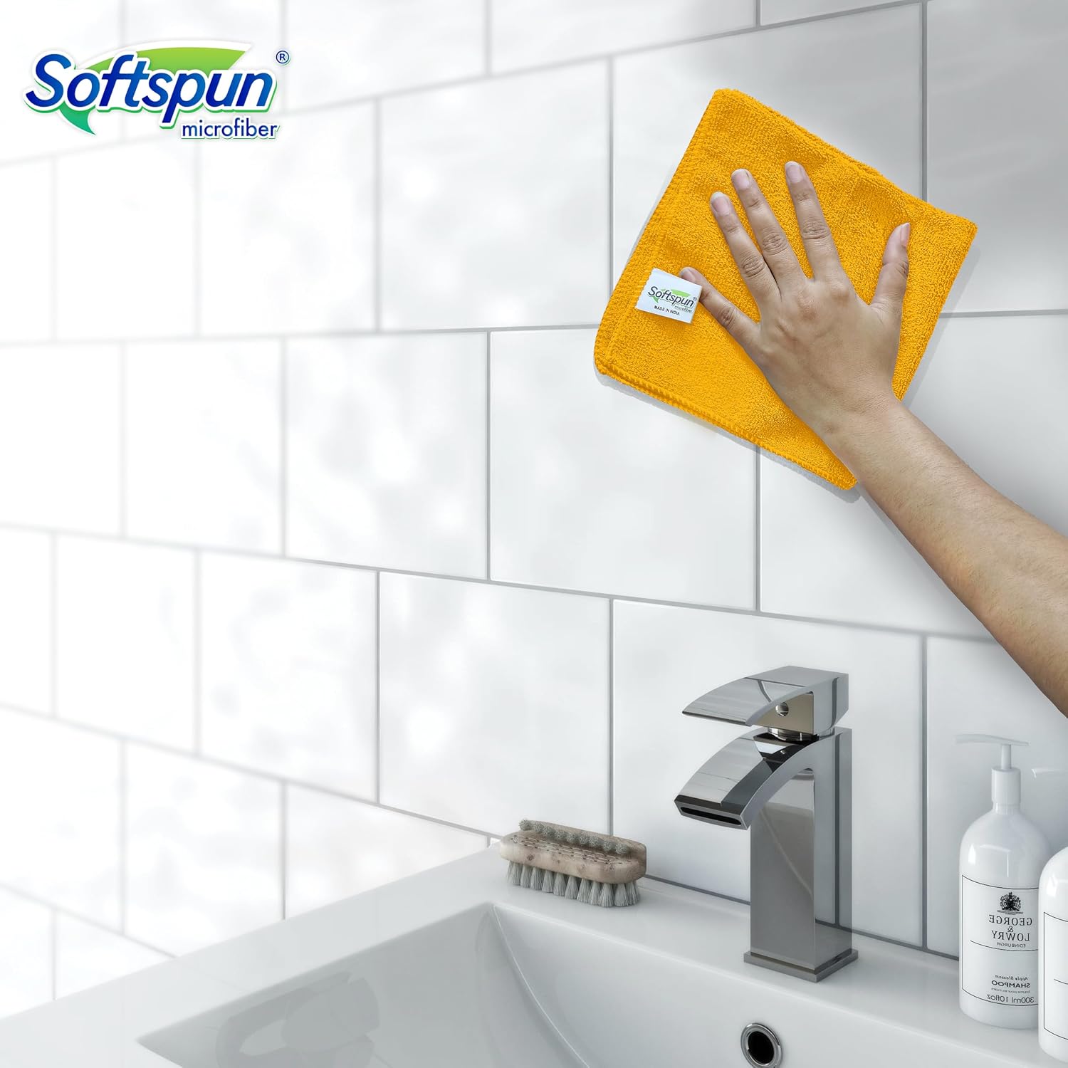 Softspun Microfiber Cleaning Cloths Towel 300 Gsm | Thick Lint & Streak-Free Multipurpose Cloths Automotive Microfibre Towels For Car, Bike Cleaning Polishing Washing Pack Of 5 (Orange)