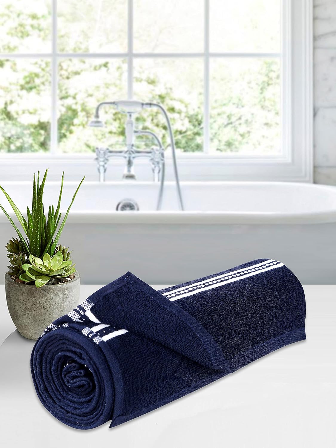 Home Elite Cotton Bath Towel 400 Gsm (Navy Blue)
