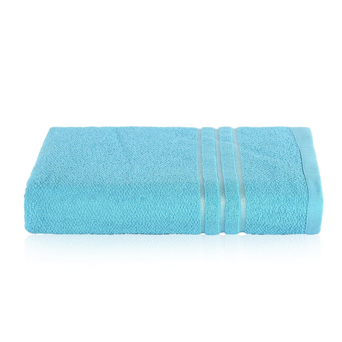 Kuber Industries Bath Towel 450 Gsm | Towel For Bath, Gym, Travel & Beach | Plain Lining (Sky Blue)