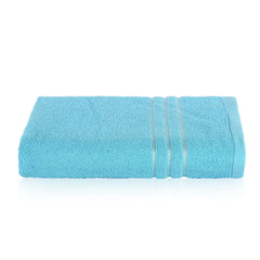 Kuber Industries Bath Towel 450 Gsm | Towel For Bath, Gym, Travel & Beach | Plain Lining (Sky Blue)