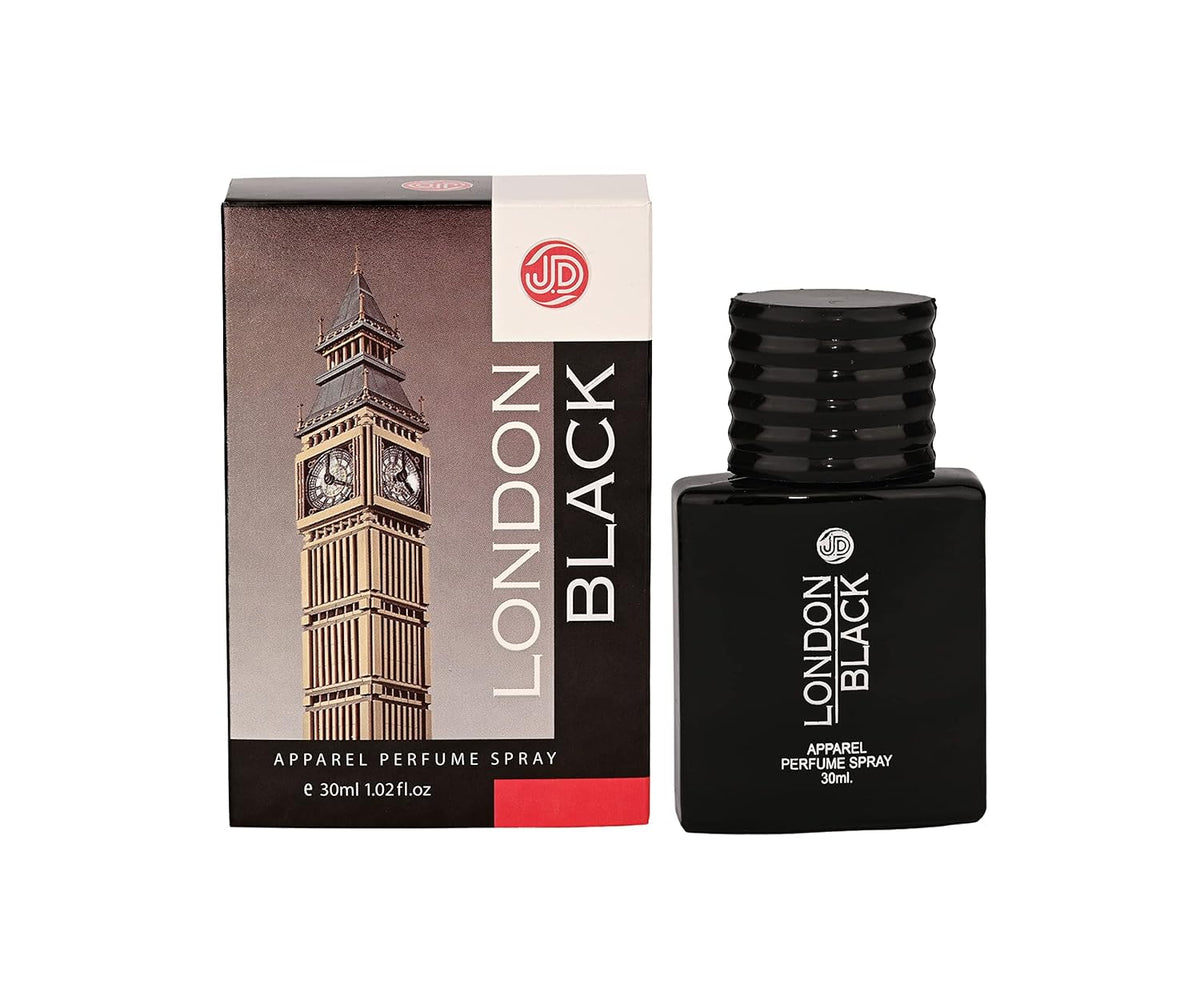 JD International London Black Apparel Unisex Perfume With Long Lasting Fragrance - 30ml, 1.02 Fl.oz. | Perfume For Men & Women