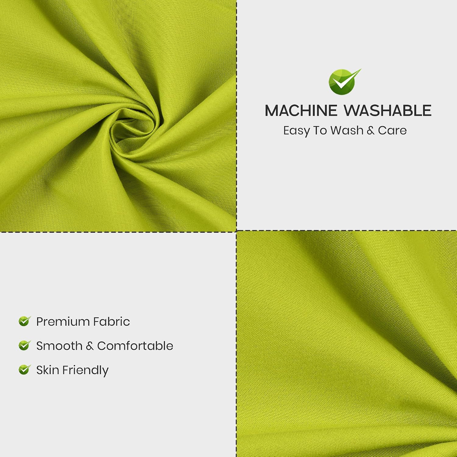 Queen Size Solid Plain Bedsheet Set Includes 2 Pillow Covers - 90 X 95 Inches, Parrot Green | Exceptional Softness & Breathability | Premium Microfiber Material