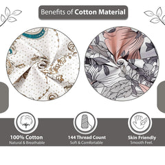 Combo 2 Single Bedsheet With 2 Pillow Cover - 57 X 87 Inches, White & Grey | 144 Thread Count Lightweight, Soft, Skin Friendly - Durable Bedsheets For Everyday Comfort